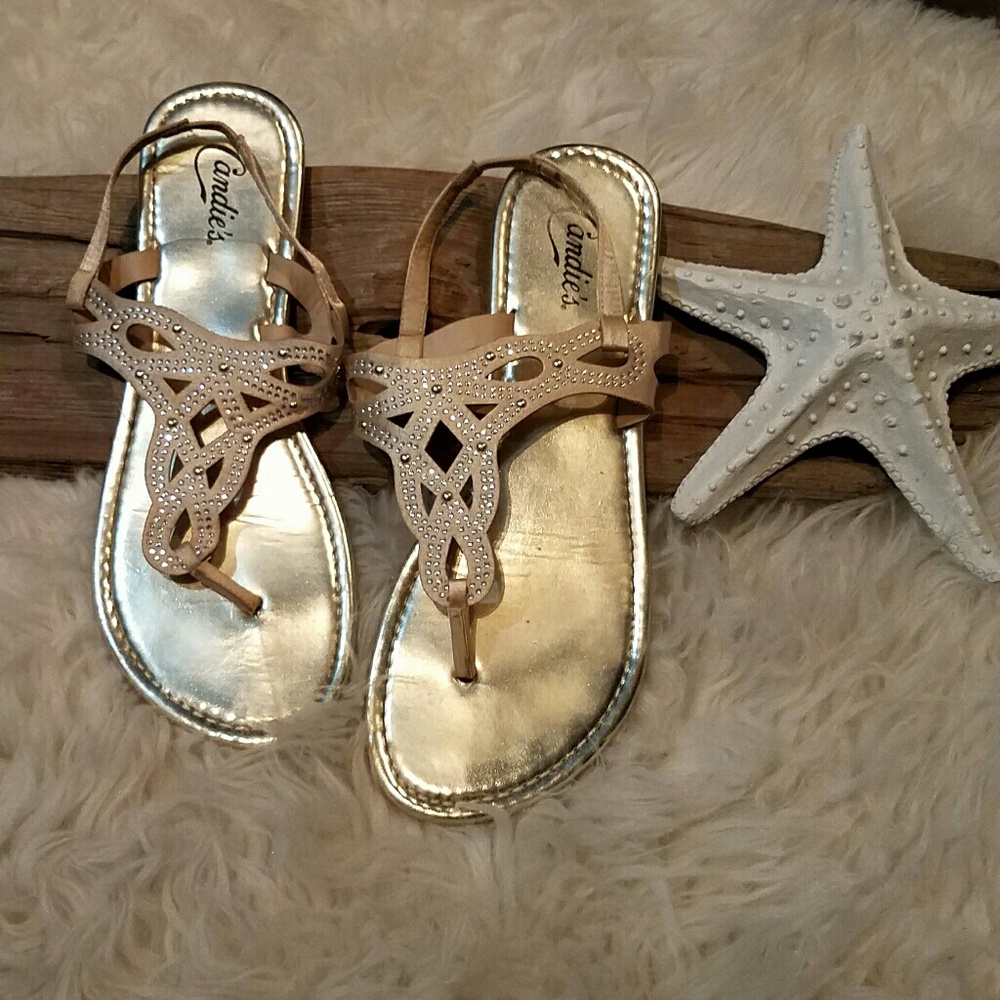 Candies gold sandals